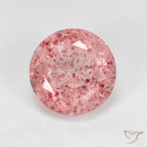 2.84ct Натуральный Светло-розовый Клубничный кварц, Круглый, Прозрачный