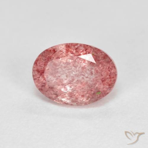 1.41ct Натуральный Жевательная резинка розовый Клубничный кварц, Овал, Прозрачный