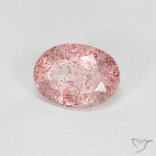 1.20ct Натуральный Светло-розовый Клубничный кварц, Овал, Прозрачный