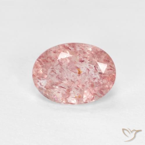 1.16ct Натуральный Светло-розовый Клубничный кварц, Овал, Прозрачный