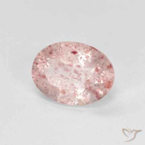 1.21ct Натуральный Светло-розовый Клубничный кварц, Овал, Прозрачный