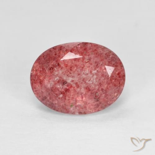 1.92ct Натуральный Алый красный Клубничный кварц, Овал, Прозрачный