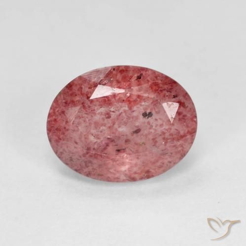 2.05ct Натуральный Алый красный Клубничный кварц, Овал, Прозрачный