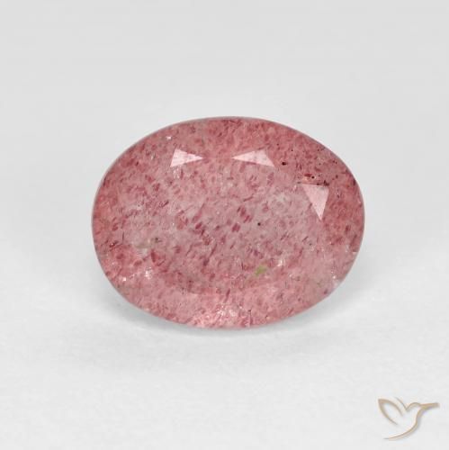 1.81ct Натуральный Средний красный Клубничный кварц, Овал, Прозрачный