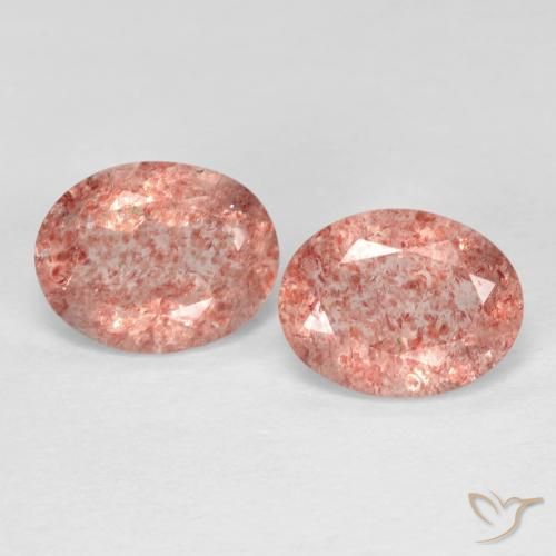 3.17 карата, натуральный Medium Dark-Pink Клубничный кварц, Овал, Прозрачный