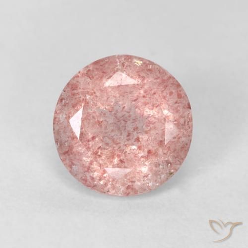 2.51ct Натуральный Землисто-розовый Клубничный кварц, Круглый, Прозрачный