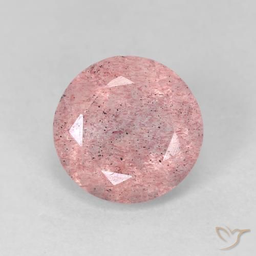 2.63ct Натуральный Светло-розовый разных оттенков Клубничный кварц, Круглый, Прозрачный