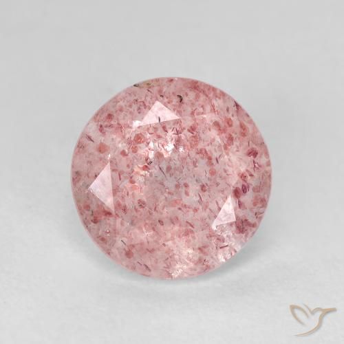 2.40ct Натуральный Светло-розовая жевательная резинка Клубничный кварц, Круглый, Прозрачный