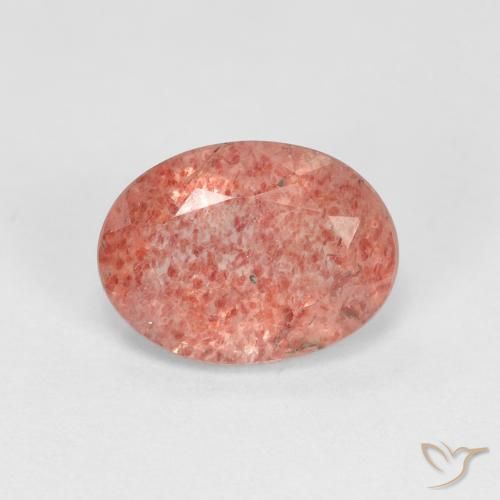 1.27ct Натуральный Красновато-розовый Клубничный кварц, Овал, Прозрачный