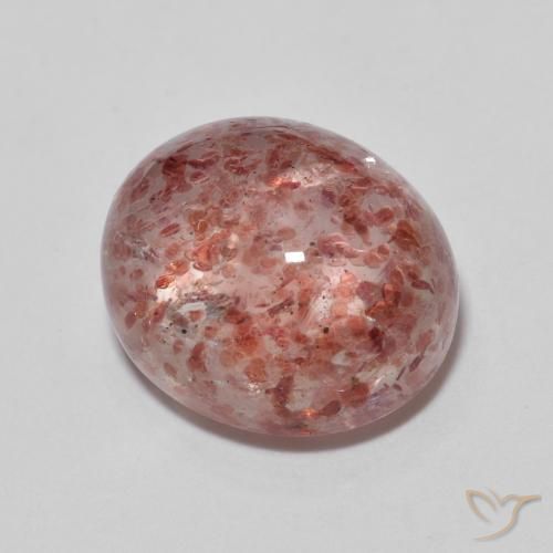 7.18ct Натуральный Ярко-розовый Клубничный кварц, Овал, Прозрачный