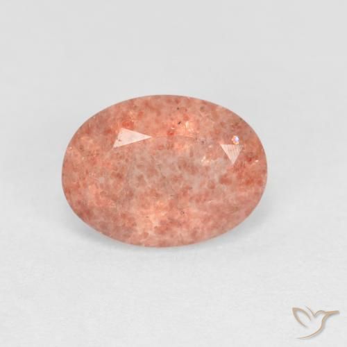 1.18ct Натуральный Персик Роза Розовый Клубничный кварц, Овал, Прозрачный