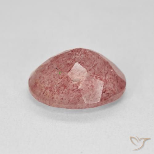 4.56 карата, натуральный Medium Light-Pink Клубничный кварц, Овал, Полупрозрачный