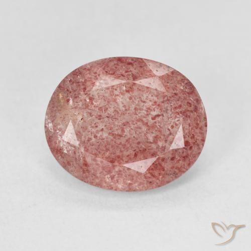 4.13ct Натуральный Светло-розовый разных оттенков Клубничный кварц, Овал, Полупрозрачный