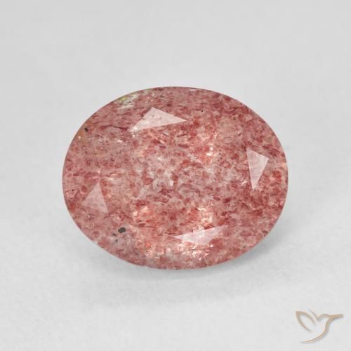 4.75ct Натуральный Medium Light-Pink Клубничный кварц, Овал, Полупрозрачный