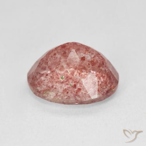 4.75 карата, натуральный Medium Light-Pink Клубничный кварц, Овал, Полупрозрачный