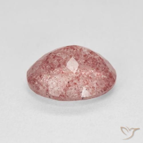 4.41 карата, натуральный Medium Light-Pink Клубничный кварц, Овал, Полупрозрачный