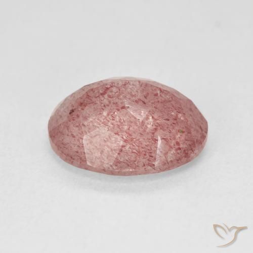 4.44 карата, натуральный Medium Light-Pink Клубничный кварц, Овал, Полупрозрачный