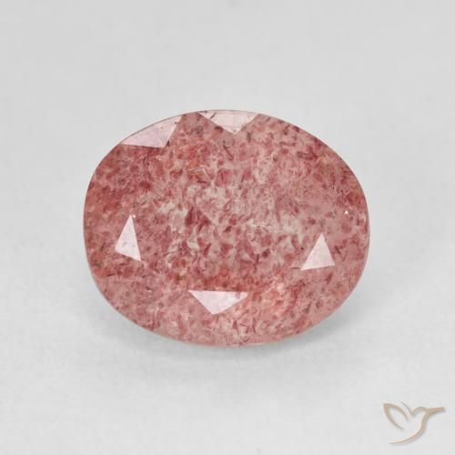 4.59ct Натуральный Medium Light-Pink Клубничный кварц, Овал, Полупрозрачный