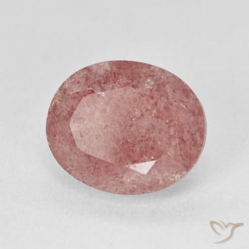 5.11 карата, натуральный Medium Light-Pink Клубничный кварц, Овал, Полупрозрачный