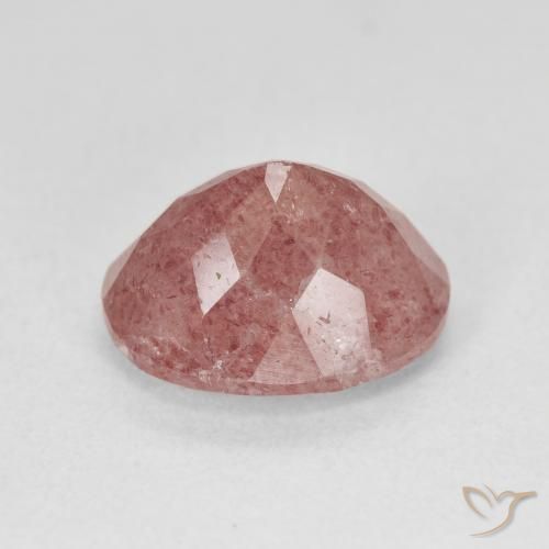 5.11 карата, натуральный Medium Light-Pink Клубничный кварц, Овал, Полупрозрачный