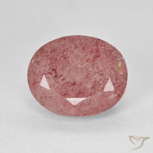 5.20ct Натуральный Светло-розовый разных оттенков Клубничный кварц, Овал, Полупрозрачный