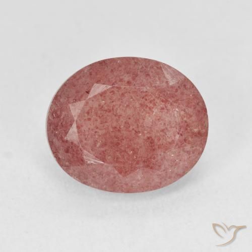 4.76ct Натуральный Средний розовый Клубничный кварц, Овал, Полупрозрачный