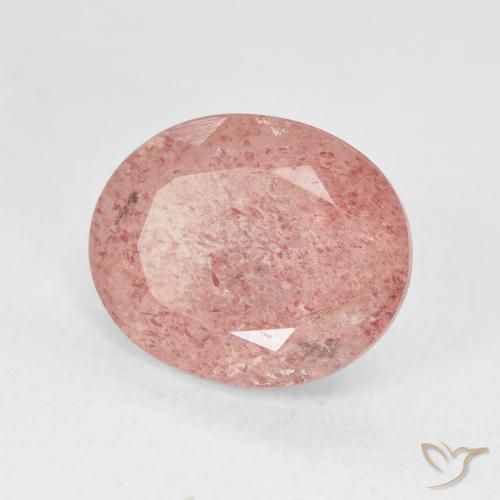 4.81 карата, натуральный Medium Light-Pink Клубничный кварц, Овал, Полупрозрачный