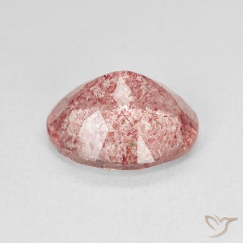 4.27 карата, натуральный Medium Light-Pink Клубничный кварц, Овал, Полупрозрачный
