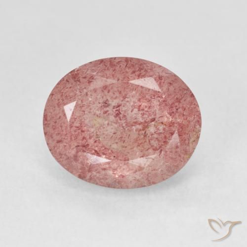 4.90ct Натуральный Светло-розовый разных оттенков Клубничный кварц, Овал, Полупрозрачный