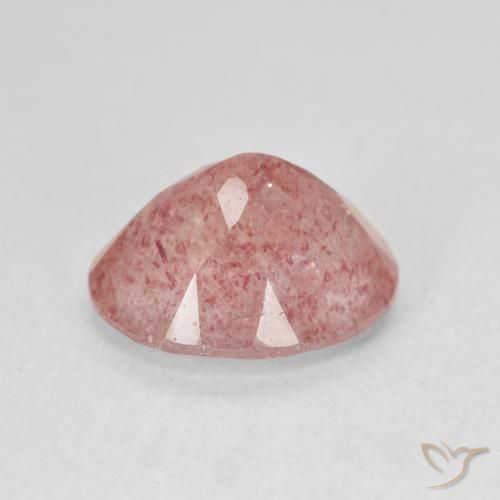 4.46 карата, натуральный Medium Light-Pink Клубничный кварц, Овал, Полупрозрачный