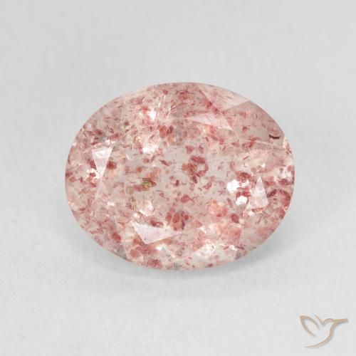 4.35ct Натуральный Светло-розовый Клубничный кварц, Овал, Полупрозрачный