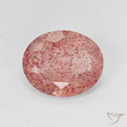 3.49ct Натуральный Светло-розовый разных оттенков Клубничный кварц, Овал, Полупрозрачный