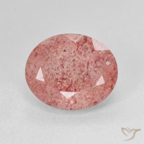 4.91ct Натуральный Средний розовый Клубничный кварц, Овал, Полупрозрачный