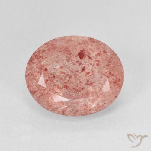 4.80ct Натуральный Светло-розовый разных оттенков Клубничный кварц, Овал, Полупрозрачный