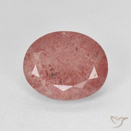 4.53ct Натуральный Малиново-розовый Клубничный кварц, Овал, Полупрозрачный