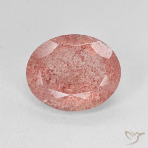 4.39ct Натуральный Средний розовый Клубничный кварц, Овал, Полупрозрачный