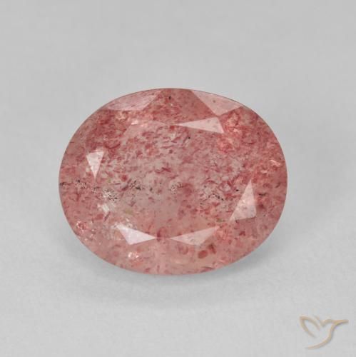 3.92ct Натуральный Medium Light-Pink Клубничный кварц, Овал, Полупрозрачный
