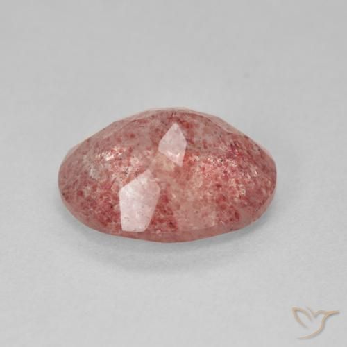 3.92 карата, натуральный Medium Light-Pink Клубничный кварц, Овал, Полупрозрачный