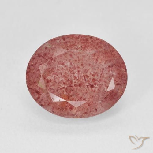 4.61ct Натуральный Средний розовый Клубничный кварц, Овал, Полупрозрачный