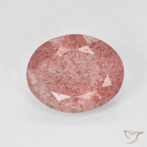 3.88ct Натуральный Средний розовый Клубничный кварц, Овал, Полупрозрачный