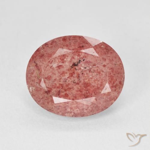 4.43ct Натуральный Средний розовый Клубничный кварц, Овал, Полупрозрачный
