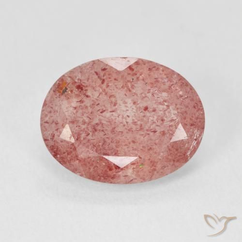4.48ct Натуральный Средний розовый Клубничный кварц, Овал, Полупрозрачный