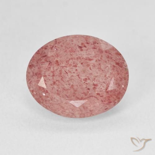 4.32ct Натуральный Персик Роза Розовый Клубничный кварц, Овал, Полупрозрачный