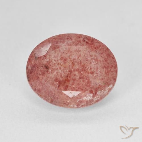 4.55ct Натуральный Средний розовый Клубничный кварц, Овал, Полупрозрачный