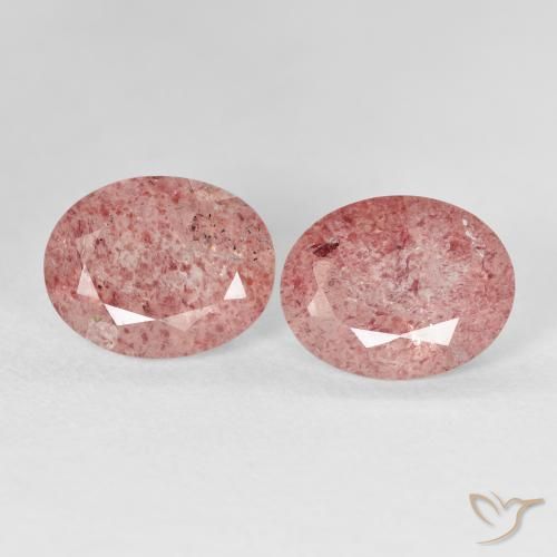 5.15ctw Натуральный Medium Light-Pink Клубничный кварц, Овал, Прозрачный