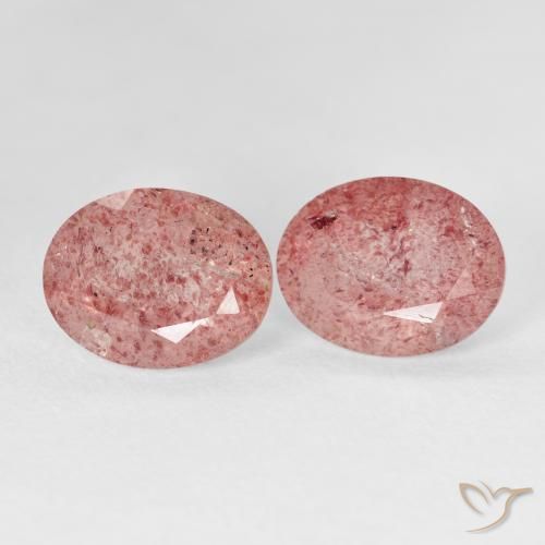 5.15 карата, натуральный Medium Light-Pink Клубничный кварц, Овал, Прозрачный