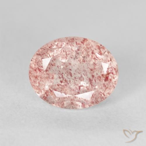3.06ct Натуральный Светло-розовый Клубничный кварц, Овал, Прозрачный