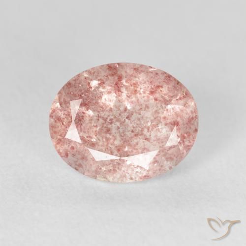 2.53ct Натуральный Светло-розовый Клубничный кварц, Овал, Прозрачный