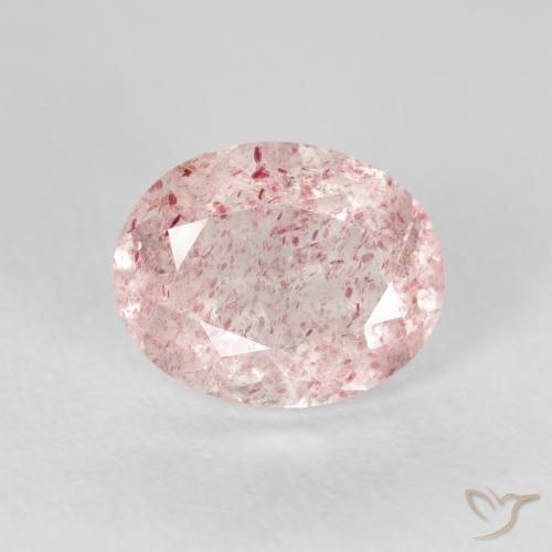 2.58ct Натуральный Светло-розовый Клубничный кварц, Овал, Прозрачный