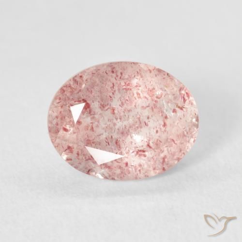 2.74ct Натуральный Светло-розовый Клубничный кварц, Овал, Прозрачный